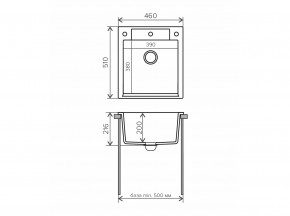 Мойка гранитная Argo-460 Белый 26 в Озёрске - ozyorsk.mebel74.com | фото 2