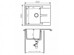 Мойка гранитная Gals-620 Белый хлопок 36 в Озёрске - ozyorsk.mebel74.com | фото 2