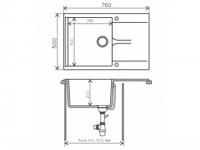 Мойка гранитная Gals-760 Бежевый 27 в Озёрске - ozyorsk.mebel74.com | фото 2