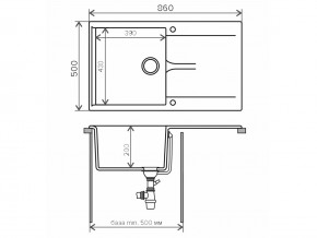 Мойка гранитная Gals-860 Бежевый 27 в Озёрске - ozyorsk.mebel74.com | фото 2