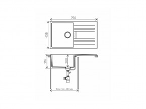 Мойка кварцевая Tolero Loft TL-750 Бежевый 101 в Озёрске - ozyorsk.mebel74.com | фото 2