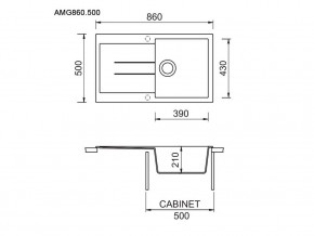 Мойка Longran Amanda AMG 860.500 в Озёрске - ozyorsk.mebel74.com | фото 2