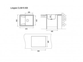 Мойка Longran Classic CLS 615.500 в Озёрске - ozyorsk.mebel74.com | фото 2