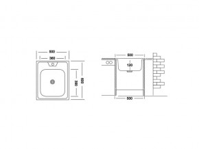 Мойка накладная Ukinox ECO500.600 в Озёрске - ozyorsk.mebel74.com | фото 2