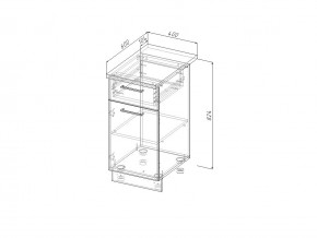 НЯ 40 Модуль нижний Без Столешницы 1 ящик/дверка МНЯ 40 в Озёрске - ozyorsk.mebel74.com | фото