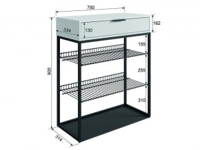 Обувница Краш черный муар/дуб крафт золотой в Озёрске - ozyorsk.mebel74.com | фото 4