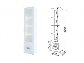 Пенал-витрина Модуль 07 Тиффани в Озёрске - ozyorsk.mebel74.com | фото