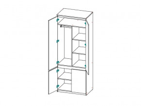 Шкаф 2-х дверный с перегородкой СГ Модерн в Озёрске - ozyorsk.mebel74.com | фото 2