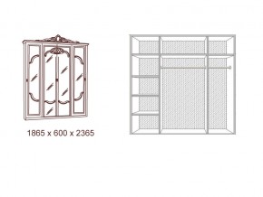 Шкаф 4-х дверный с зеркалами Диана беж в Озёрске - ozyorsk.mebel74.com | фото 2