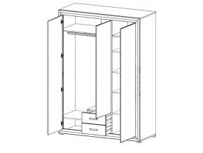 Шкаф B136-SZF3D2S Мальта сибирская лиственница в Озёрске - ozyorsk.mebel74.com | фото 2