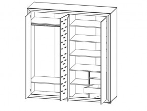 Шкаф B136-SZF4D Мальта сибирская лиственница в Озёрске - ozyorsk.mebel74.com | фото 2