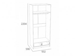 Шкаф для одежды Оттавия НМ 011.80 Антрацит в Озёрске - ozyorsk.mebel74.com | фото 2