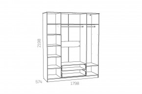 Шкаф комбинированный Оливия НМ 011.84 Х в Озёрске - ozyorsk.mebel74.com | фото 3