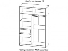 Шкаф-купе Альянс 15 комплект зеркал №2 в Озёрске - ozyorsk.mebel74.com | фото 2