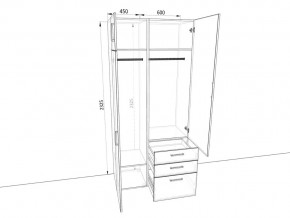 Шкаф распашной 1050А Дуб крафт в Озёрске - ozyorsk.mebel74.com | фото 2