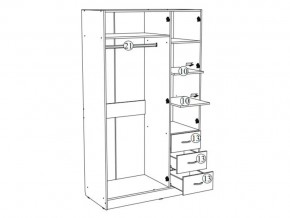 Шкаф трехстворчатый Лофт белый в Озёрске - ozyorsk.mebel74.com | фото 3