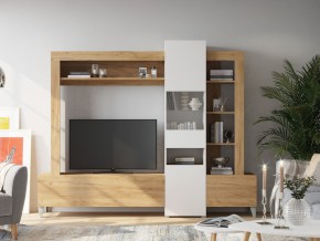 Стенка Сканди Крафт золотой-белый в Озёрске - ozyorsk.mebel74.com | фото 2