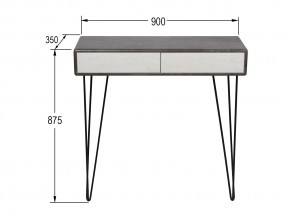 Стол-консоль Телфорд Серый бетон/белый бетон в Озёрске - ozyorsk.mebel74.com | фото 2